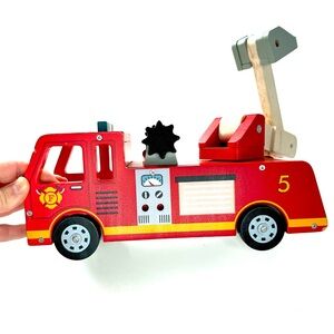 Tender Leaf Toys - Fire Engine - Wooden Fire Truck Toy No Accessories